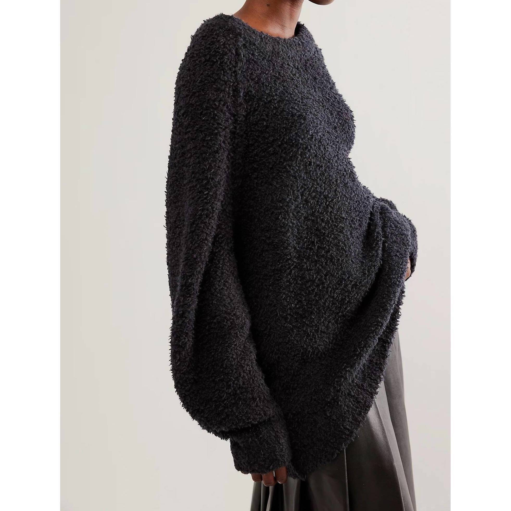 New Free People Teddy Tunic Sweater In Black